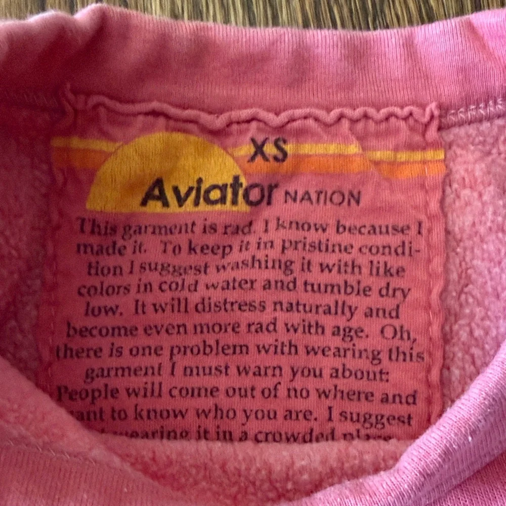 Aviator Nation XS Lightning Crop Sweatshirt with Contrast Stripe - Picture 5 of 10